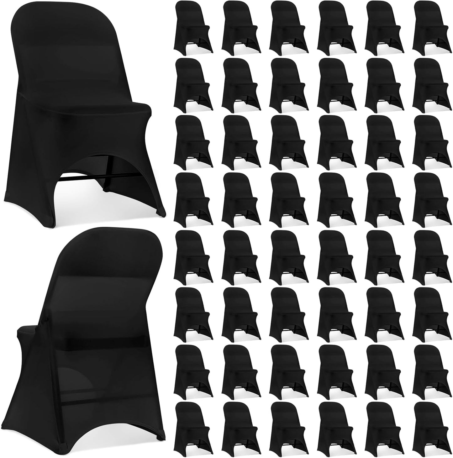 Stretch Folding Chair Covers Universal Fitted -Black