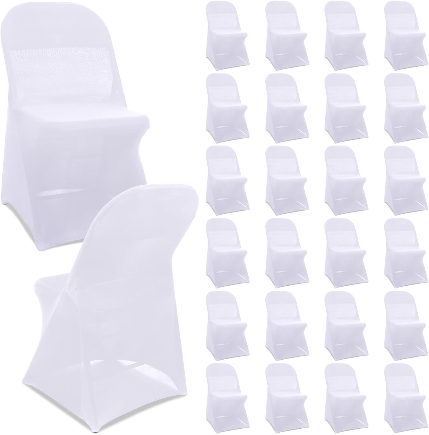 White spandex chair covers