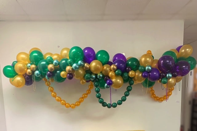 Mardi Gras Beads Balloon Arch Garland Do-It-Yourself Kit,