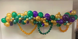 Mardi Gras Beads Balloon Arch Garland Do-It-Yourself Kit,