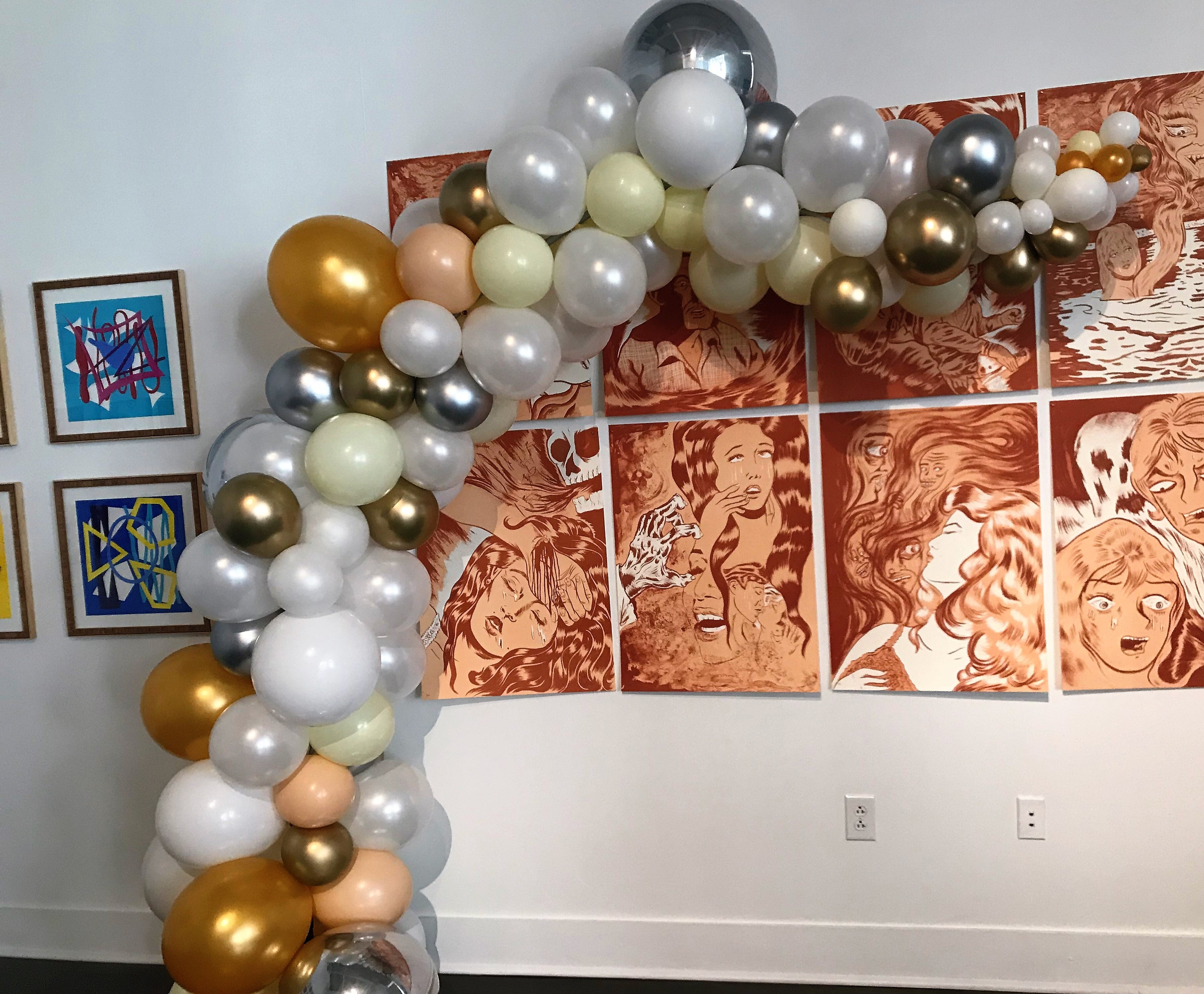 Gold Silver White Balloon Do It Yourself Garland Kit