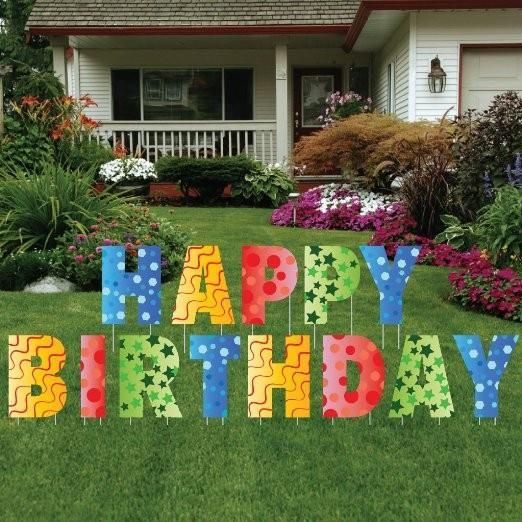 Happy Birthday Yard Sign Lawn Letters